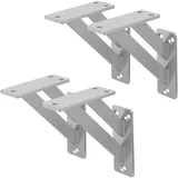 ML-Design 4 Stück Regalhalterung 12 x 12 cm Silber Aluminium Schwebende