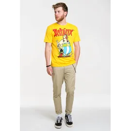LOGOSHIRT T-Shirt "Asterix & Obelix", Herren, Gr. XS, gelb, 100% Baumwolle, bedruckt, normal, Rundhals, Shirts T-Shirt, mit coolem Print