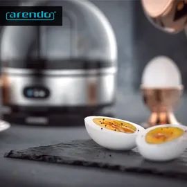 Arendo Eierkocher 7-fach, 400 W, Edelstahl, Warmhaltefunktion, Härtegrad einstellbar, für 7 Eier, silbe