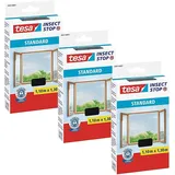 tesa® Insect Stop Fliegengitter Standard für Fenster, nahezu durchsichtig (1,10 m x 1,30 m / 5er Pack, anthrazit) (1,1m:1,3m / 3er Pack, Anthrazit)