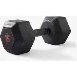 Hantel Crosstraining Krafttraining 15 kg - Hex Dumbbell schwarz SCHWARZ No Size