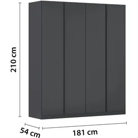 Rauch Drehtürenschrank Monostar ¦ grau ¦ Maße (cm): B: 181 H: 210 T: 54.0