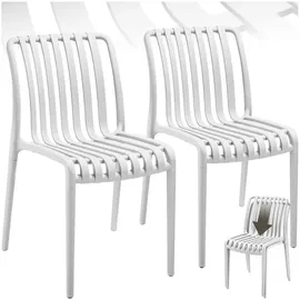 Tectake Gartenstuhl Alcudia 47 x 58 x 80,5 cm creme 2 St.