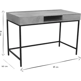 miliboo Schreibtisch Industrie-Stil Mangobaum Braun