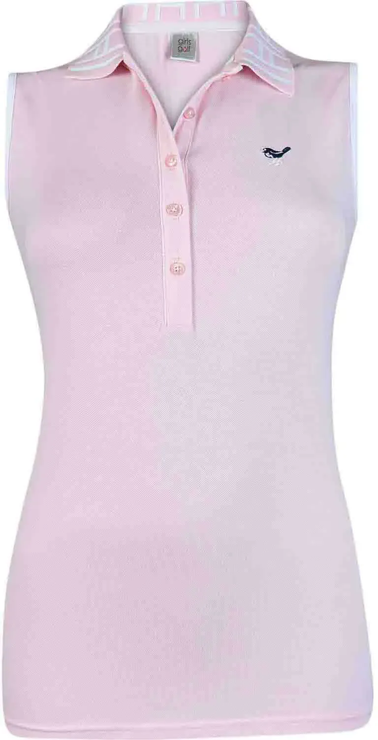 girls golf Polo All Square Rose, ärmellos, rosa