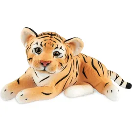 Brubaker Tiger Kuscheltier - 30 cm Stofftier - Baby Plüschtier Raubkatze Liegend - Kinder Plüsch Spielzeug Braun
