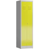 Classix Spind lichtgrau, zinkgelb X-510406, 1 Schließfach 50,0 x 50,0 x 180,0 cm