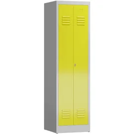 Classix Spind lichtgrau, zinkgelb X-510406, 1 Schließfach 50,0 x 50,0 x 180,0 cm