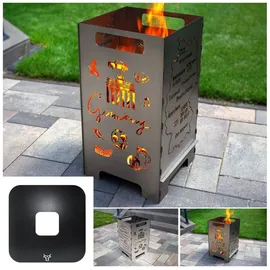 tuning-art Deutschland Feuerkorb Feuertonne Feuerschale + Grillplatte Feuerplatte