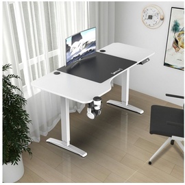 pro.tec Höhenverstellbarer Tisch Oxnard elektrisch 160x75cm Weiß
