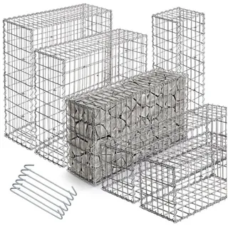 Vendomnia Gabionen - Drahtstärke 3.5 mm, mit Spiralverbindungen und Distanzhalter, verzinkter Stahl, Setwahl - Steinkörbe, Steinzaun, Steinkorb, Gabionenkörbe, Steingabionen, Drahtkorb Zaun