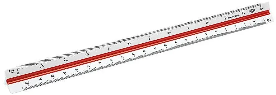 Wedo 52 55001 Lineal 300 mm Kunststoff Rot, Weiß 1 Stück(e)