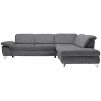 Beldomo Style Ecksofa, Braun, Grau, Textil, Uni, 5-Sitzer, Ottomane rechts, L-Form, 319x260 cm, Goldenes M, seitenverkehrt erhältlich, Bettfunktion Hocker erhältlich, Wohnzimmer, Sofas & Couches, Wohnlandschaften, Ecksofas