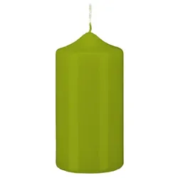 Kopschitz Kerzen Stumpen Kerzen Limonegrün 6 x Ø 4 cm, 12 Stück getauchte Stumpenkerzen mit Spitzkopf in RAL Qualität