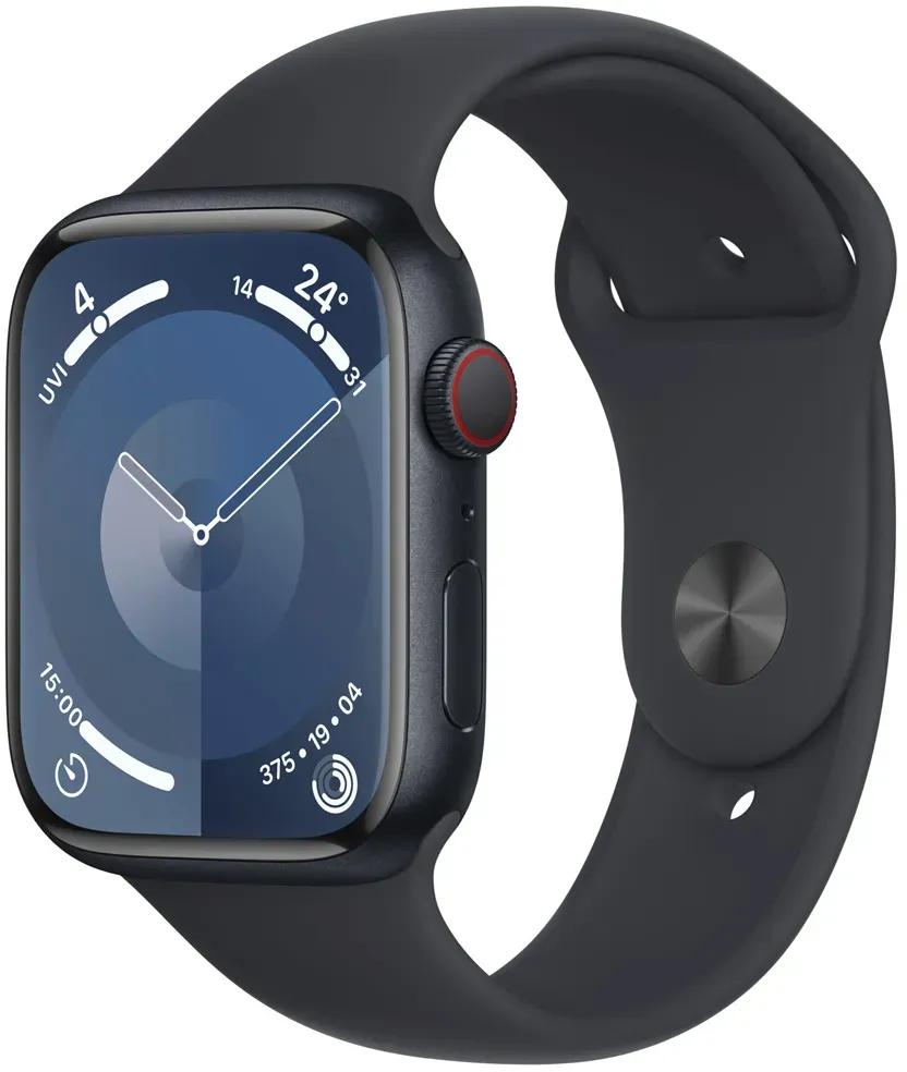 Apple Watch 9 LTE 45mm S/M Aluminium mitternacht Sportarmband mitt