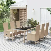 vidaXL Garten-Essgruppe 7-tlg. Beige