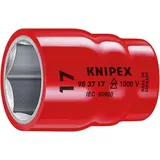 Knipex 98 37 10 Steckschlüsseleinsatz für Sechskantschrauben mit Innenvierkant 3/8" 42 mm
