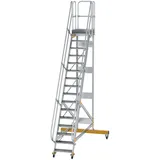 Günzburger MUNK Aluminium-Plattformtreppe fahrbar 60° 16 Stufen