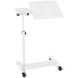 aktivshop Bett- und Beistelltisch, höhenverstellbar 73-118 cm, mit Rollen, weiß