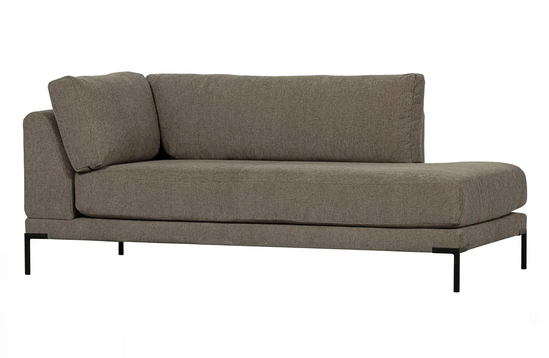 Modulsofa Couple Lounge, melierter Stoff, modernes Design, taupe, Element rechts