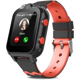 Smartwatch Kinder, mit GPS und Telefonfunktionen 4G WiFi Kinder Smartwatch, 2 Kameras, Abdichtung, SOS-Schulmodell KinderUhr - Schwarz