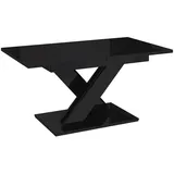 Prospero Esstisch, Schwarz Hochglanz, Holzwerkstoff, 8-Sitzer, Rechteckig,Rechteckig, 80x75x140 cm, Esszimmer, Tische, Esstische