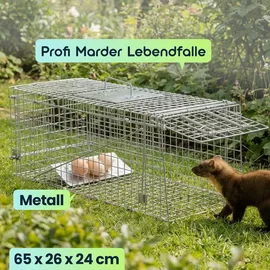 ideoon home Marder Lebendfalle Wiederverwendbare Gitterfalle 65 x 26 x 24 cm