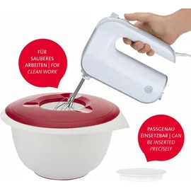 Westmark Rührschüssel mit Deckel 3,5 l und Teigschaber 315522E6 Duo Weiß/Rot