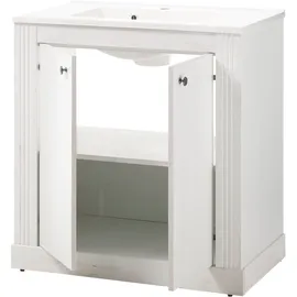 Home Affaire Waschtisch HOME AFFAIRE "WESTMINSTER, Waschbeckenunterschrank inkl. Waschbecken, Metallgriffe", weiß (pinie weiß dekor), B:80cm H:86cm T:46cm, Waschtische, Waschtisch, in 2 Farben verfügbar, mit Stauraum, inkl. Waschbecken, Breite 80 cm