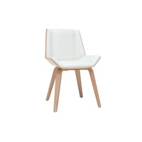Design-Stuhl weiß und helles Holz MELKIOR