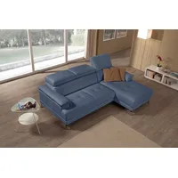 Egoitaliano Eckcouch Leder 3-Sitzer Grau