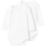 NAME IT Nbnbody 2p Ls Solid White Noos, Bright White, 80