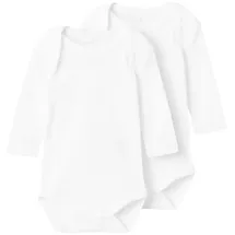 NAME IT Nbnbody 2p Ls Solid White Noos, Bright White, 80
