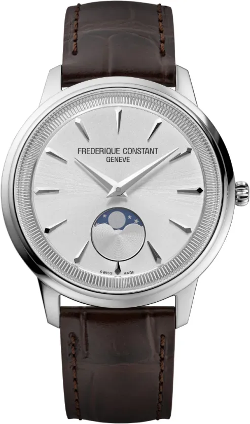 Frederique Constant Classics Moneta Moonphase FC-206S3S6 - Sonnen guilloche,silber,braun - 37mm