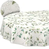 Stoff Tischdecke Tischwäsche Textil Tischtuch Baumwolle Polyester Gewebe abwaschbar pflegeleicht, in rund oval eckig Botanika Oval 180x140cm mit Saum (Eingefasst)