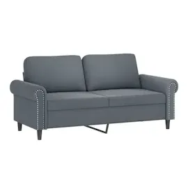 vidaXL 2-Sitzer-Sofa mit Zierkissen Dunkelgrau 140 cm Samt