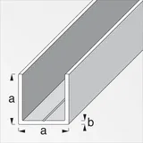 Alfer Quadrat-U 2.5 m, 15.5 x 1.5 mm Aluminium roh blank