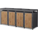 ML-Design Mülltonnenbox 260 x 80 x 124 cm braun