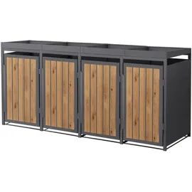ML-Design Mülltonnenbox 260 x 80 x 124 cm braun