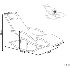 Beliani Gartenliege Schaukelliege Liegestuhl Carano II