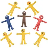 MVS WHOLESALE Smiley-Herren-Spielzeug, dehnbar, für Partytüten, Pinata-Preise, Goody Bags und Tortenaufsätze, mehrfarbig, 100 Stück