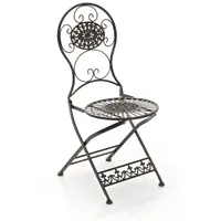 TPFGarden Gartenstuhl, Braun, Metall, 43x50x91.5 cm, Gartenmöbel, Gartenstühle, Gartenstühle