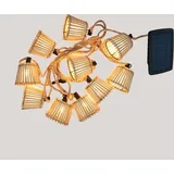 Licht-Erlebnisse Lichterkette Solar 5 m IP44 Bambus Schirme beige
