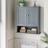 Badezimmerschrank, Badezimmerschrank Mit 2 Türen Und Offenen Regalen, Wandregal Für Das Wc, Badezimmer-medizinschrank