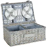 Beliani Picknickkorb FIGUE in Grau/Blau - (W) 51 x (H) 55 x (L) 35 cm | Gr.: onesize