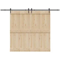 VidaXL Schiebetürbeschlag-Set 305 cm Stahl Schwarz