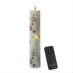 LED Adventskalenderkerze 24 Zahlen Weihnachtskerze mit Fernb./Batterie