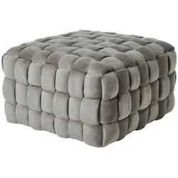 Hocker JAHNKE "WEB ART M", grau (taupe), B:78cm H:42,5cm T:78cm, Hocker, Hocker, Couchtisch, Beistelltisch gepolstert in edler Flechtoptik