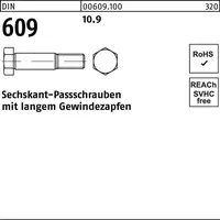 Industrial Quality Supplies DIN 609 Sechskant-Passschraube M12x40 Stahl 10.9