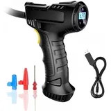 Akku-reifenfüller, Luftkompressor, Tragbarer Reifenfüller Mit Digitalem Druckmesser, Wiederaufladbare Akku-reifenpumpe Mit Led-licht, 3 Düsen Für Auto, Motorrad